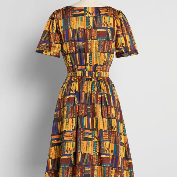 Modcloth Library Books Dress, Like New, Medium - Picture 3 of 10